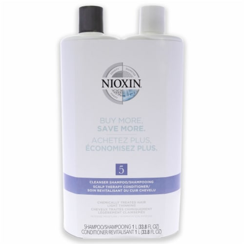 Nioxin System 5 Cleanser Scalp Therapy Conditioner Duo 33.8oz Shampoo, 33.8oz Conditioner 2 P Perspective: front