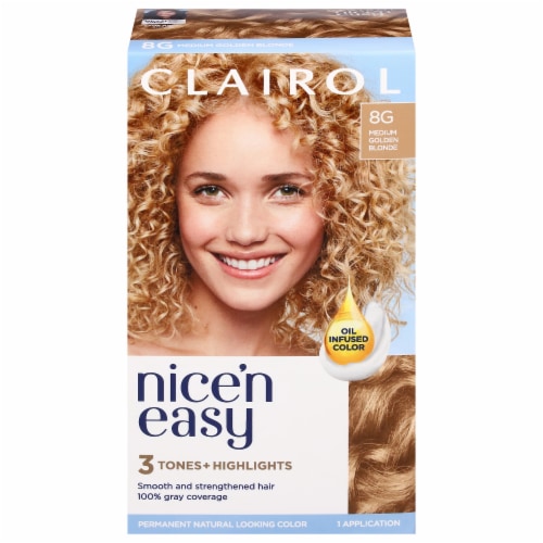 Clairol Nicen Easy Permanent 8g Medium Golden Blonde Hair Color 1 Ct Smiths Food And Drug 