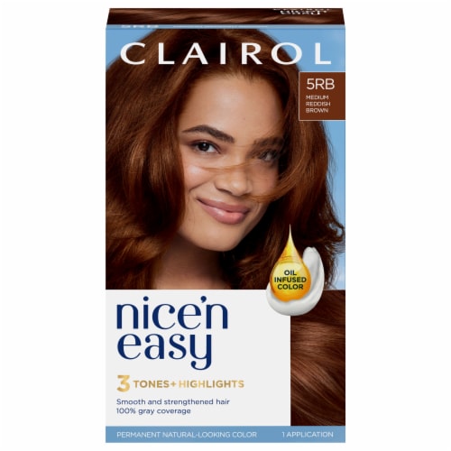 Clairol Natural Looking Nice'n Easy Permanent 5RB Medium Reddish Brown Color Perspective: front