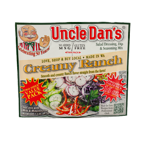 Uncle Dan's Creamy Ranch Seasoning & Salad Dressing Mix Perspective: front