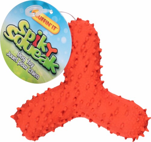 Ruffin' It Spiky Squeak Dog Toy - Assorted Perspective: front