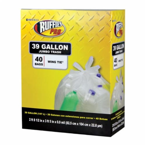 Ruffies Pro 1124921 Jumbo 39 gal Trash Bags Clear - Count of 40, 6 - Foods  Co.