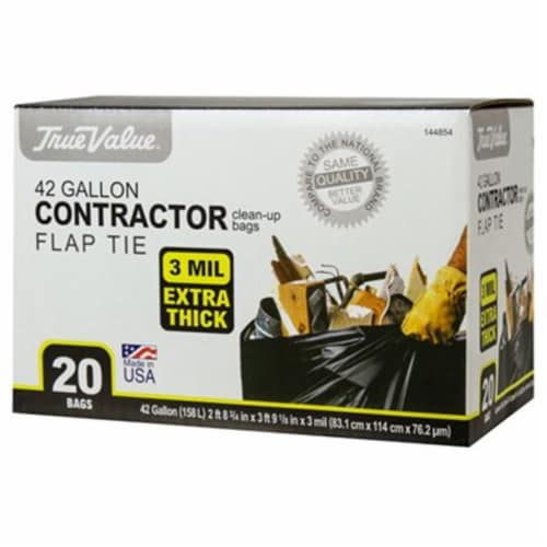 Berry Global 249279 3 mil 35 x 53 in. 55 gal Contractor Trash Bag, Black -  15 Count, 1 - Kroger