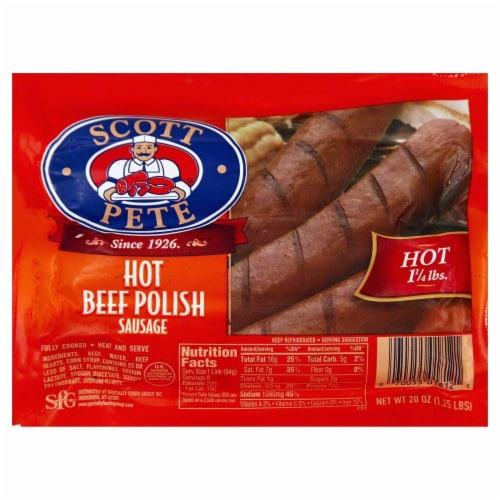 Scott Petersen Hot Beef Polish Sausage Perspective: front