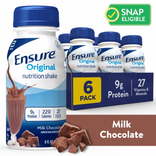 Ensure® Original Milk Chocolate Ready-to-Drink Nutrition Shakes, 6 pk / 8  fl oz - Foods Co.