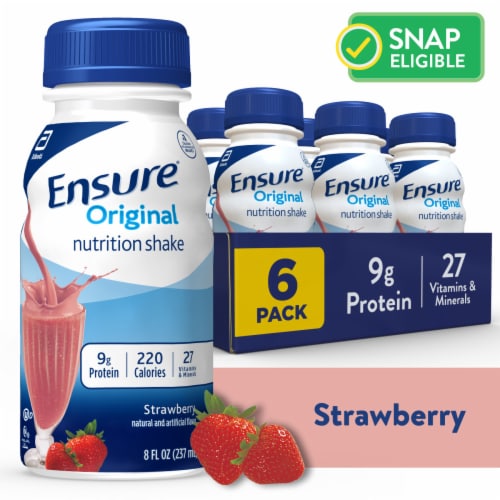 Ensure® Original Strawberry Ready-to-Drink Nutrition Shakes Perspective: front