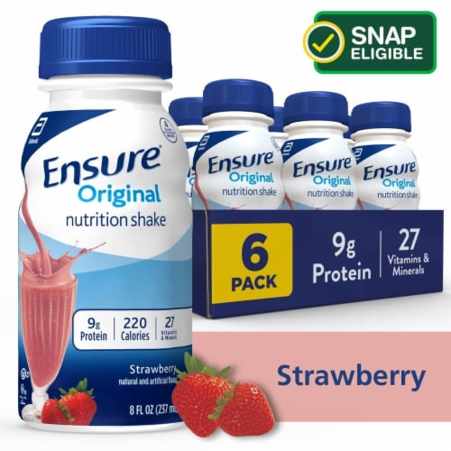 Ensure® Original Strawberry Ready-to-Drink Nutrition Shakes Perspective: front