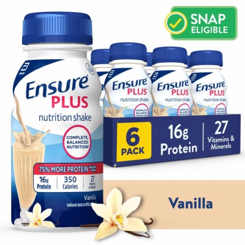 Ensure® Plus Vanilla Ready-to-Drink Nutrition Shakes, 6 pk / 8 fl oz -  Foods Co.