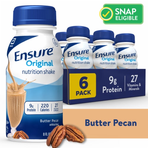 Ensure® Original Butter Pecan Ready-to-Drink Nutrition Shakes Perspective: front