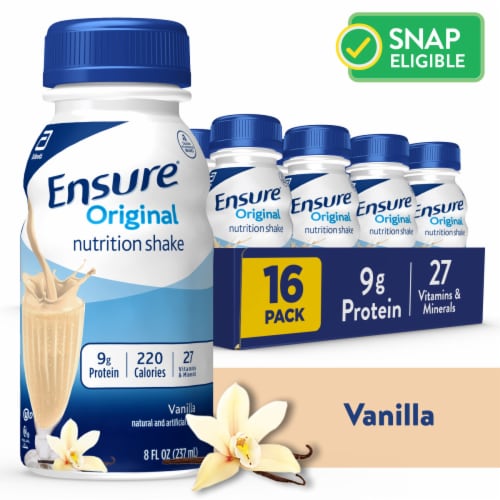 Ensure® Original Vanilla Ready-to-Drink Nutrition Shakes Perspective: front