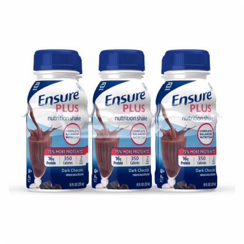 Ensure® Plus Dark Chocolate Ready-to-Drink Nutrition Shake Perspective: front