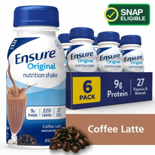 Ensure Original Coffee Latte Ready-to-Drink Nutrition Shakes Perspective: front