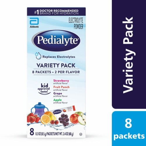 Pedialyte® Electrolyte Powder Packets Variety Pack Perspective: front