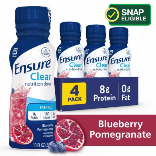 Ensure Clear Blueberry Pomegranate Ready-to-Drink Nutrition Drink Perspective: front