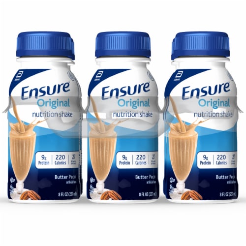 Ensure Original Butter Pecan Nutrition Shakes Perspective: front