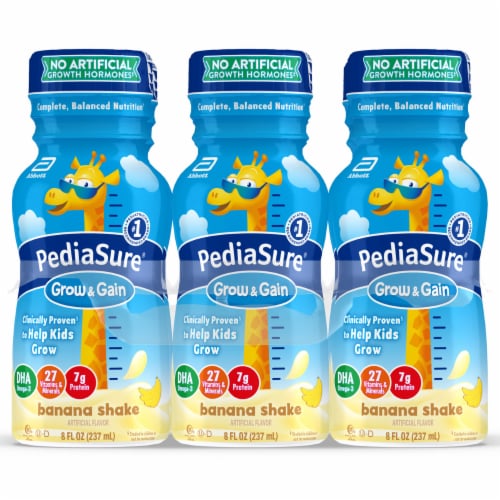 PediaSure® Grow & Gain Banana Cream Kids’ Nutritional Shakes 4 Pack Perspective: front