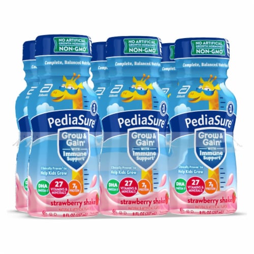 PediaSure® Grow & Gain® Strawberry Ready-to-Drink Kids’ Nutritional Shake Perspective: front