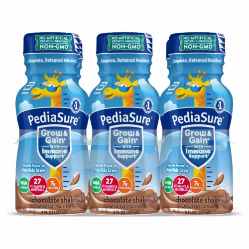 PediaSure® Grow & Gain® Chocolate Ready-to-Drink Kids’ Nutritional Shakes Perspective: front