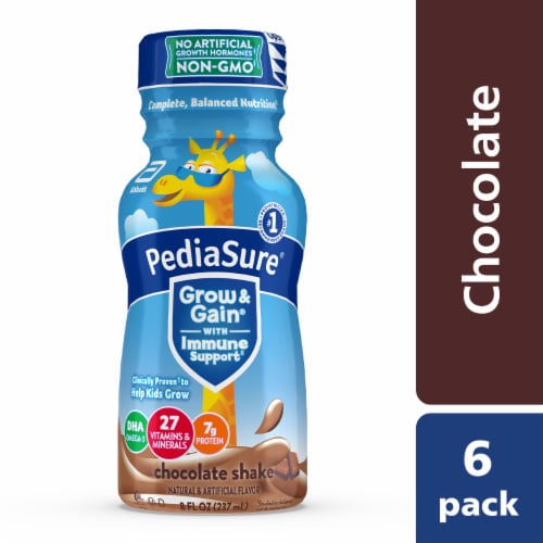 PediaSure® Grow & Gain® Chocolate Kids’ Nutritional Shake Bottles Perspective: front