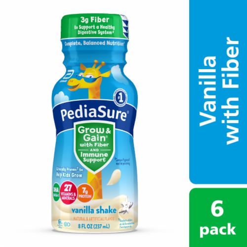 PediaSure® Grow & Gain® with Fiber and Immune Support Kids Vanilla Shake Perspective: front