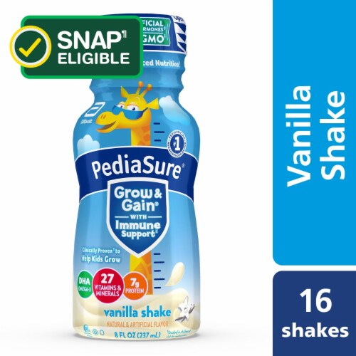 PediaSure® Grow & Gain® Vanilla Nutrition Shakes Perspective: front