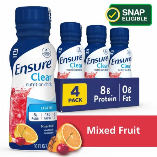 Ensure® Clear Mixed Fruit Ready-to-Drink Nutrition Shakes, 4 bottles / 10  fl oz - Kroger