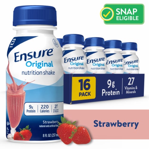 Ensure® Original Strawberry Flavored Ready-to-Drink Nutrition Shakes Perspective: front
