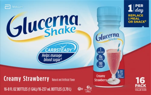 Glucerna® Creamy Strawberry Ready-to-Drink Nutritional Shake Perspective: front