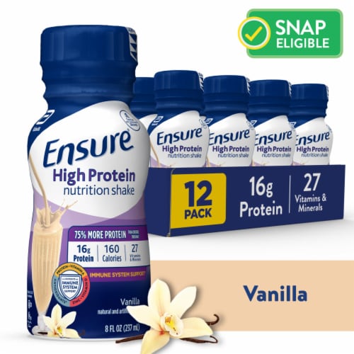 Ensure® High Protein Vanilla Ready-to-Drink Nutrition Shakes, 12 pk / 8 fl  oz - Fry's Food Stores