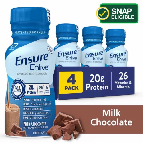 Ensure® Enlive® Milk Chocolate Ready-to-Drink Nutrition Shake Perspective: front
