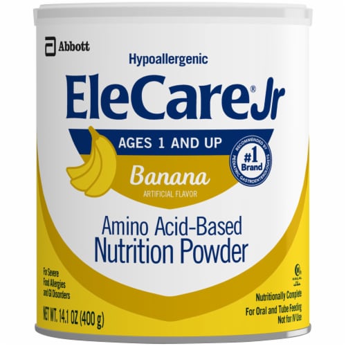 EleCare® Junior Banana Amino Acid-Based Nutrition Powder Perspective: front