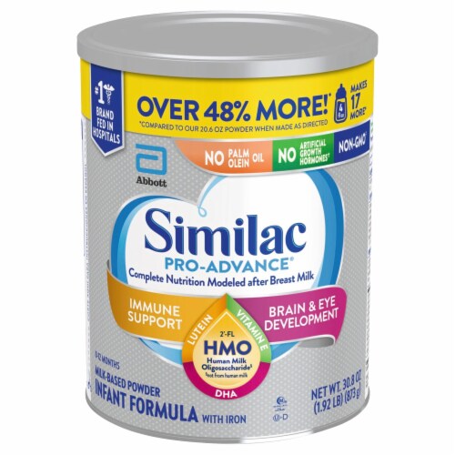 Similac Pro-Advance® Non-GMO Milk-Based Powder Infant Formula with Iron Perspective: front