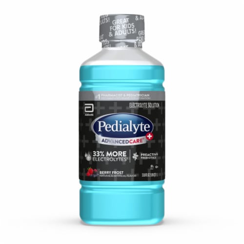 Pedialyte® Advanced Care Plus Berry Frost Electrolyte Solution Perspective: front