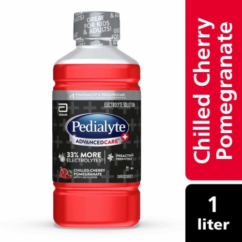 Pedialyte® Advanced Care® Plus Chilled Cherry Pomegranate Electrolyte Solution Drink Perspective: front