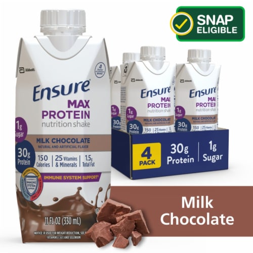 Ensure® Max Protein Milk Chocolate Ready-to-Drink Nutrition Shake Perspective: front