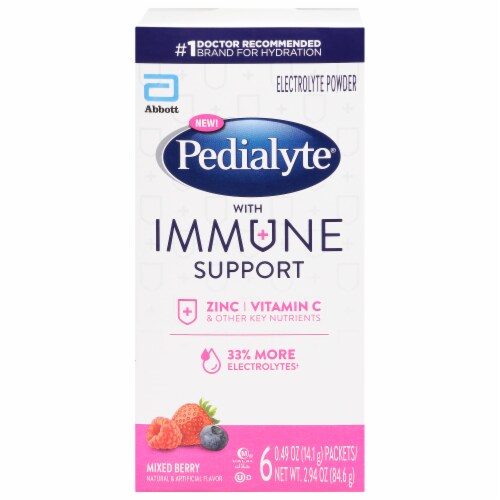Pedialyte® Mixed Berry Immune Support Electrolyte Powder Perspective: front