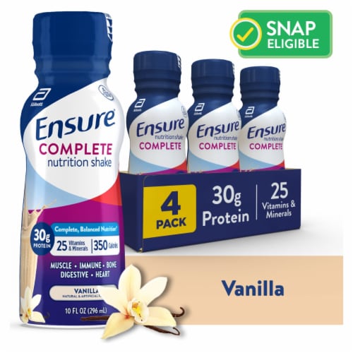 Ensure® Complete Vanilla Nutrition Shakes Perspective: front