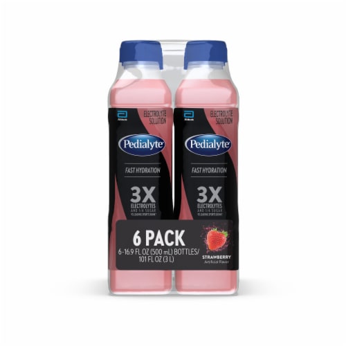 Pedialyte® Fast Hydration Strawberry Electrolyte Solution Drink Perspective: front