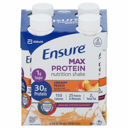 Ensure® Max Protein Creamy Peach Flavor Nutrition Shakes Perspective: front