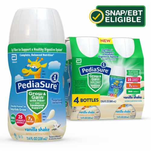 Pediasure® Grow & Gain Vanilla Fiber Shake Perspective: front