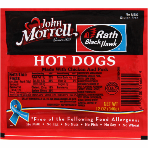 John Morrell Chicken and Pork Hot Dogs 8 ct 12 oz Mariano s