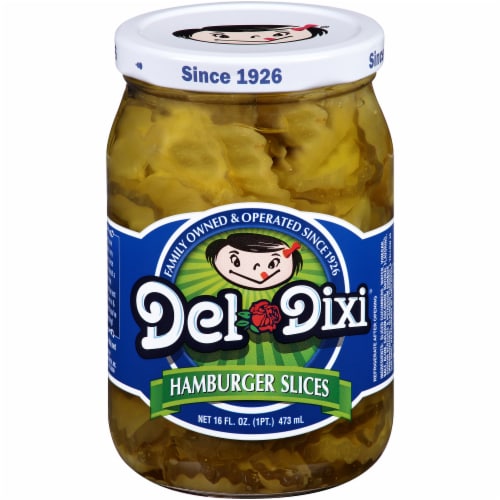 Del-Dixi Hamburger Slices Pickles Perspective: front