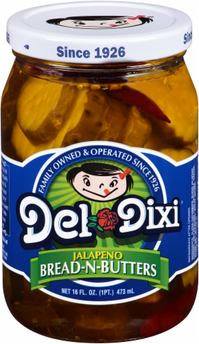Del-Dixi Jalapeno Bread-N-Butter Pickles Perspective: front