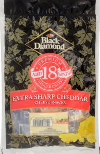 Black Diamond Extra Sharp Cheddar Cheese Snacks Perspective: front