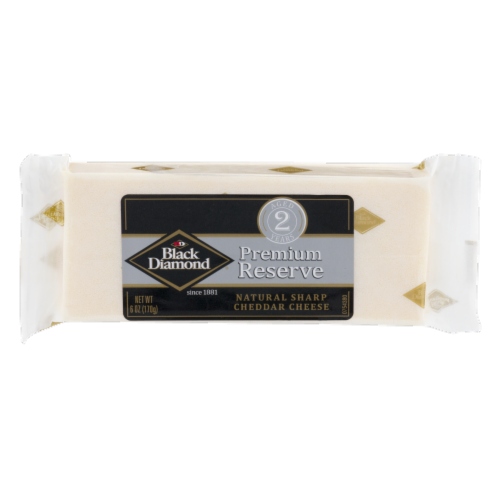 Black Diamond Premier Reserve Natural Sharp Cheddar Cheese Perspective: front