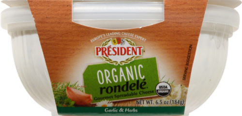 President Organic Rondele Garlic and Herbs Cheese Spread Perspective: front