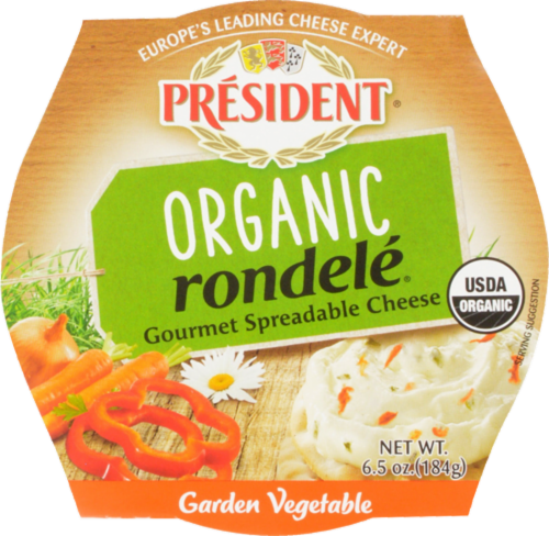 President Organic Rondele Garden Vegetable Cheese Spread Perspective: front