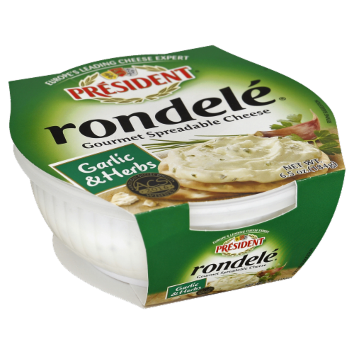 Rondele Garlic & Herb Cheese Spread Perspective: front
