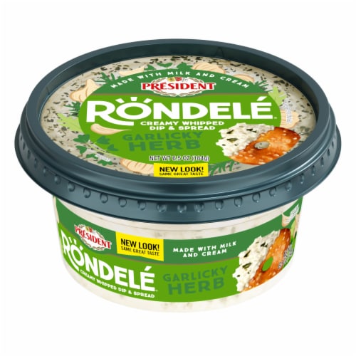 Rondele Garlic and Herb Creamy Gourmet Dip & Spread Cheese Perspective: front