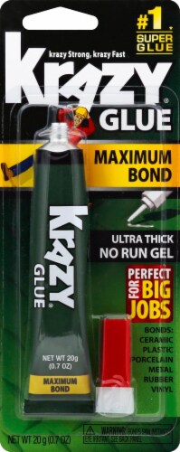 Krazy Glue Maximum Bond Ultra-Thick No-Run Gel Super Glue, 0.7 oz